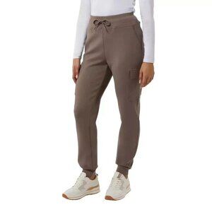 NEW 32 Degrees Heat Women's L Cargo Jogger Pants Polyester & Spandex Brown